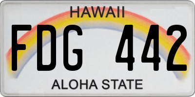 HI license plate FDG442