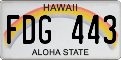 HI license plate FDG443