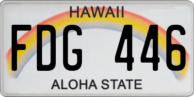 HI license plate FDG446