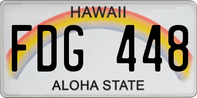 HI license plate FDG448
