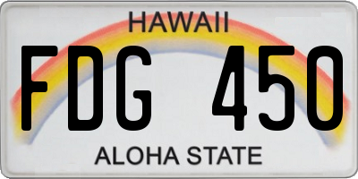 HI license plate FDG450