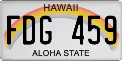 HI license plate FDG459