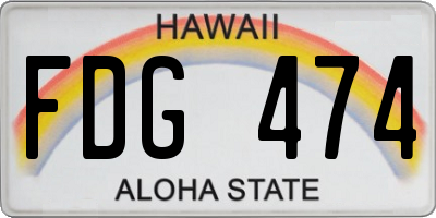 HI license plate FDG474