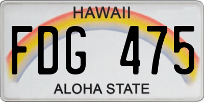 HI license plate FDG475