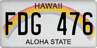 HI license plate FDG476