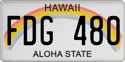HI license plate FDG480