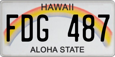 HI license plate FDG487