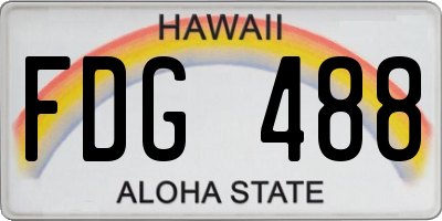 HI license plate FDG488