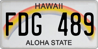 HI license plate FDG489