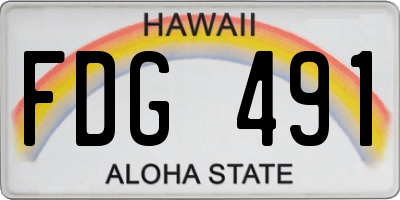 HI license plate FDG491