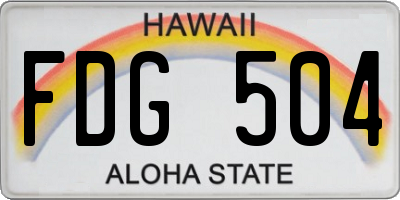 HI license plate FDG504