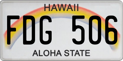 HI license plate FDG506