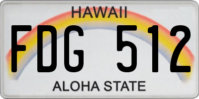 HI license plate FDG512