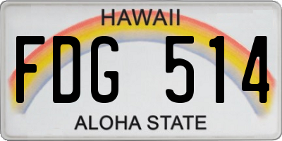 HI license plate FDG514