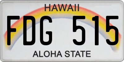 HI license plate FDG515