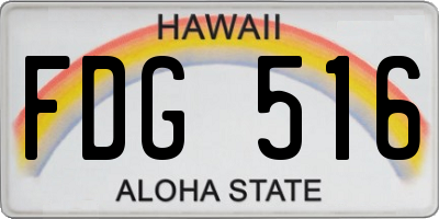 HI license plate FDG516