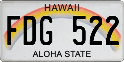HI license plate FDG522