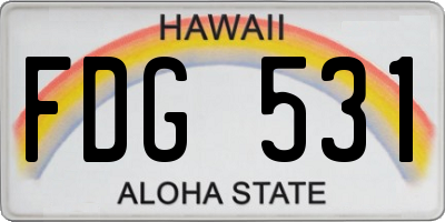 HI license plate FDG531