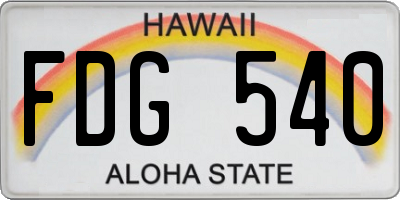 HI license plate FDG540
