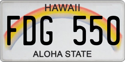 HI license plate FDG550