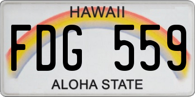 HI license plate FDG559