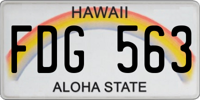 HI license plate FDG563