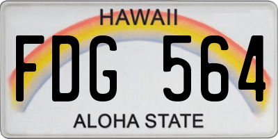 HI license plate FDG564