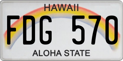 HI license plate FDG570