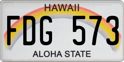 HI license plate FDG573