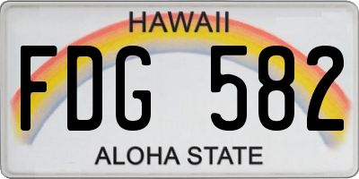 HI license plate FDG582