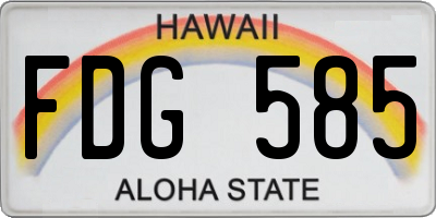HI license plate FDG585