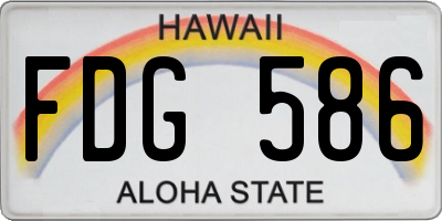 HI license plate FDG586