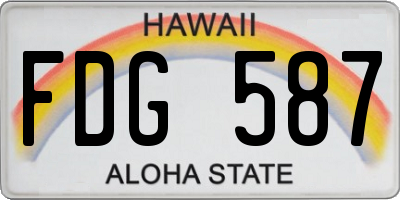 HI license plate FDG587