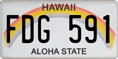 HI license plate FDG591