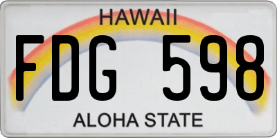 HI license plate FDG598