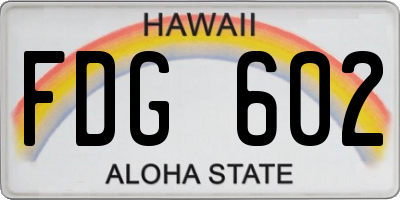 HI license plate FDG602