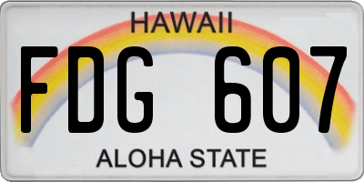HI license plate FDG607