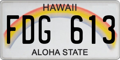 HI license plate FDG613