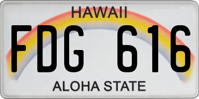 HI license plate FDG616