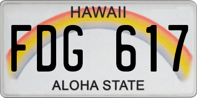 HI license plate FDG617