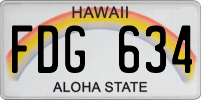 HI license plate FDG634