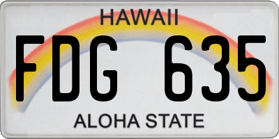 HI license plate FDG635
