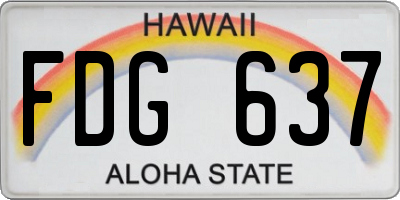 HI license plate FDG637