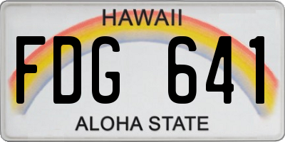 HI license plate FDG641