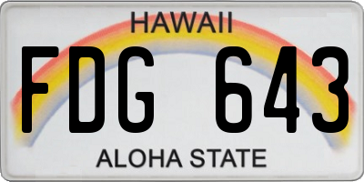HI license plate FDG643