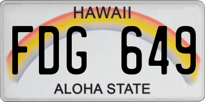 HI license plate FDG649