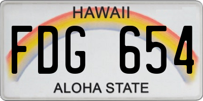 HI license plate FDG654