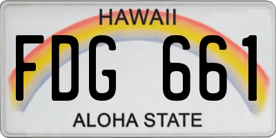 HI license plate FDG661