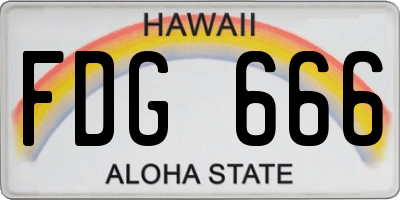 HI license plate FDG666