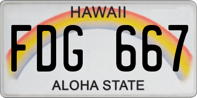 HI license plate FDG667